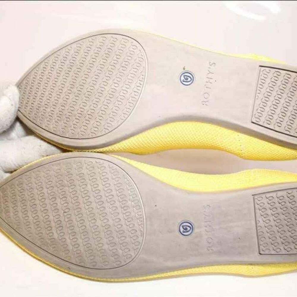 Rothy's Designer The Point Ballet Flats Sunlight Yellow Textile Shoes Size 7 - Picture 9 of 9